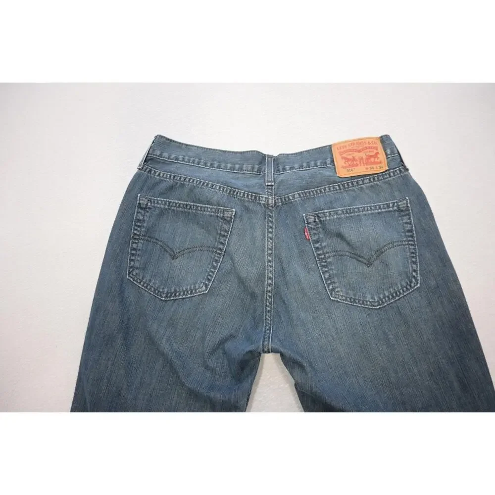 Levi's‎ 514 Straight Fit Rugged Denim Blue Jeans Mens Size 34 x 34
